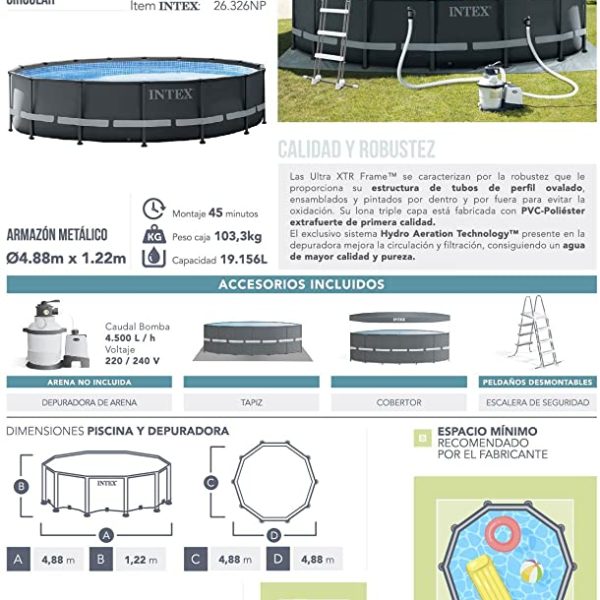 INTEX Базен со конструкција 488x122 cm - Image 6